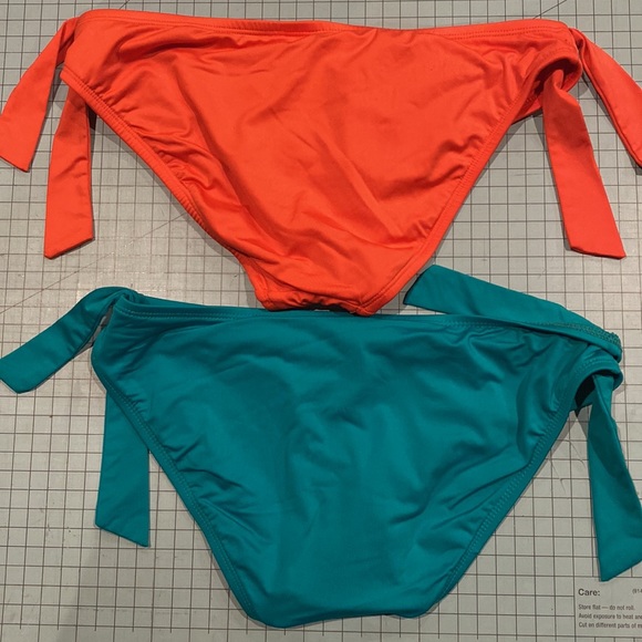 2 Mossimo Seimsuit Bottoms, orange and teal, SM - Picture 3 of 3